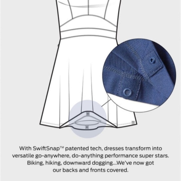 TITLE NINE- Freelance Dress Solid Fit& Flare V Neck Romper Athletic Gorp Skort - Picture 3 of 16